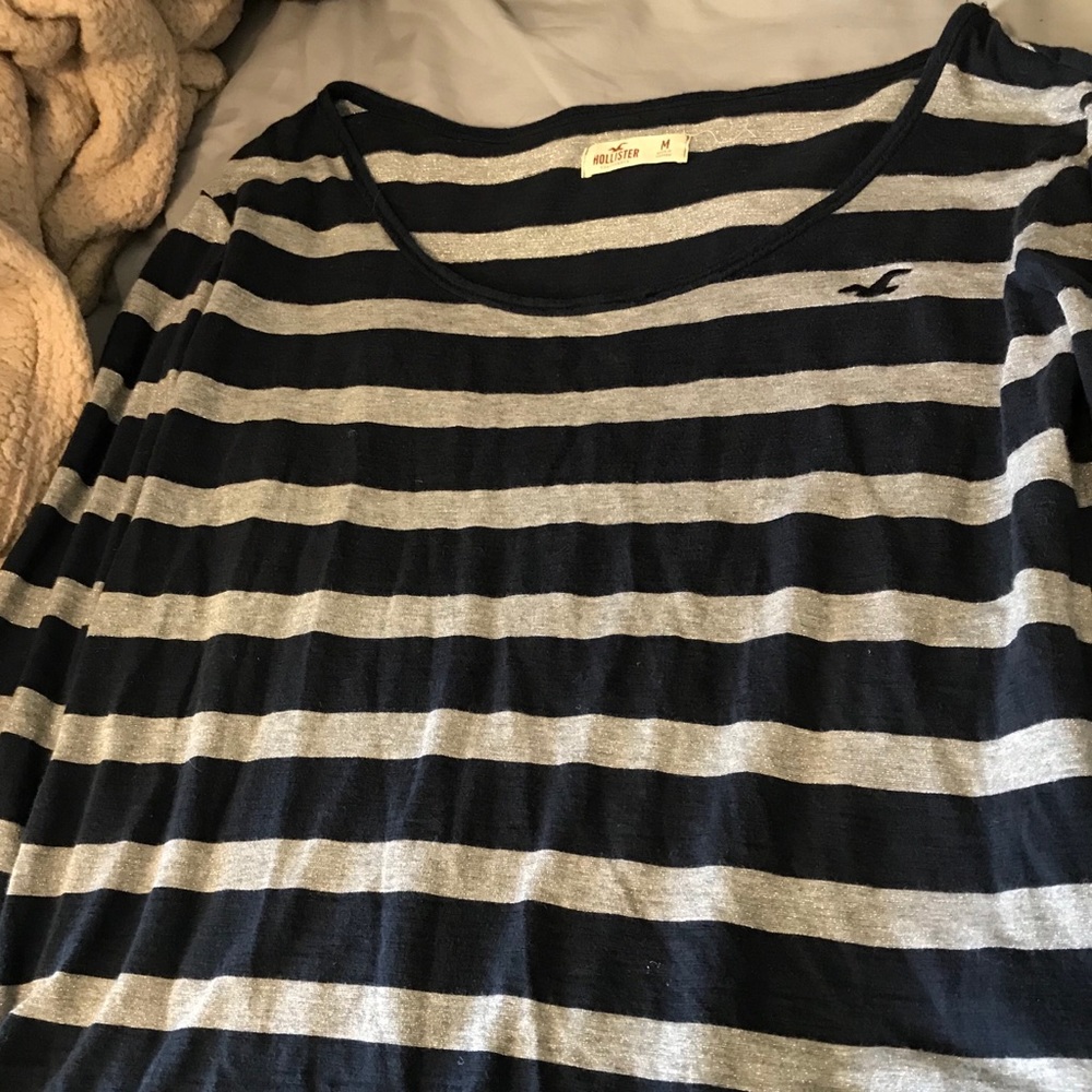 Hollister Striped 3/4 Sleeve Top